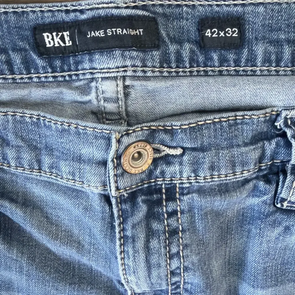 Y2K Buckle BKE Jake 42x32 Jeans Western Cowboy Grunge Straight Distressed Denim